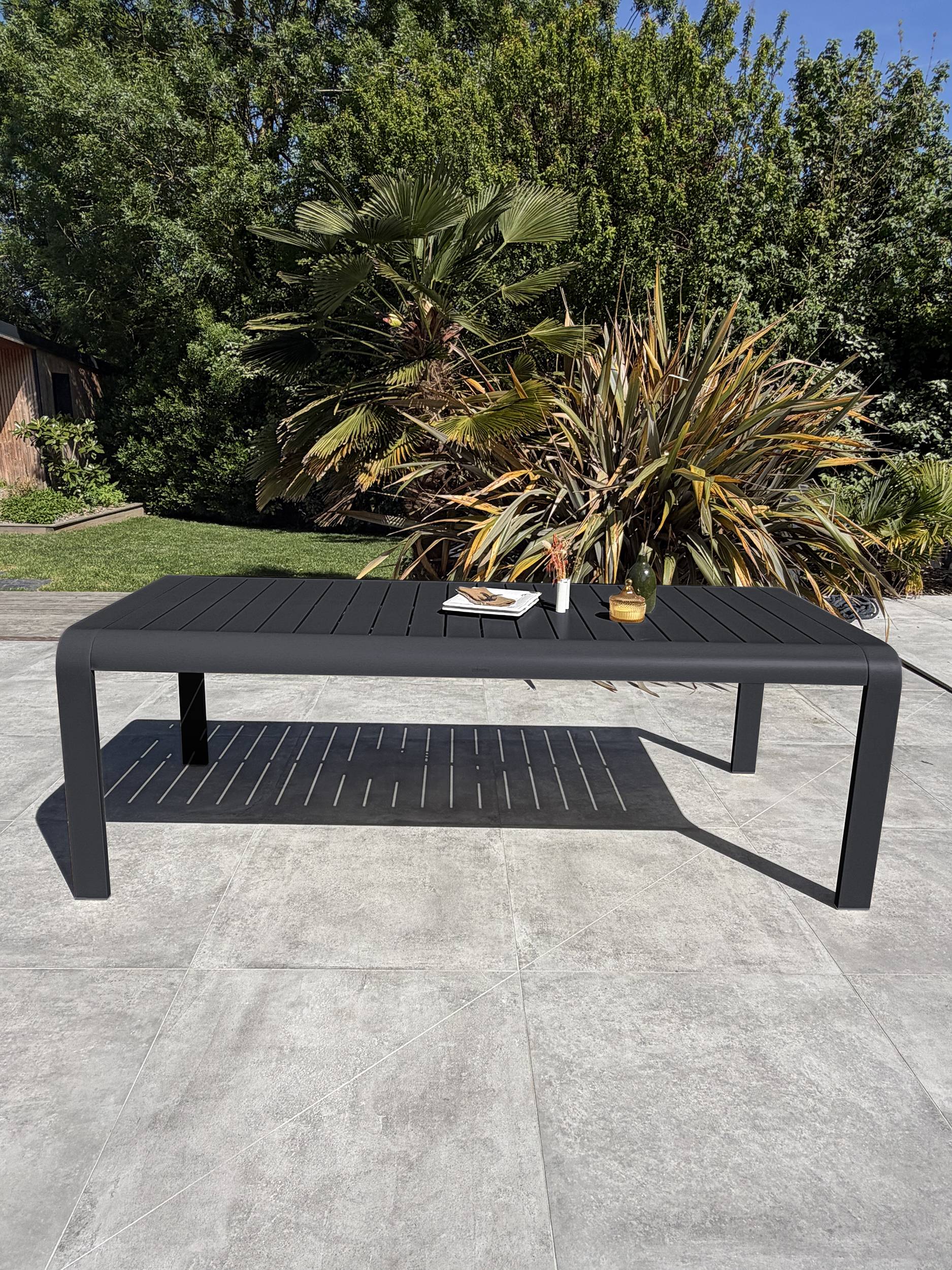 Dcb Garden - Ensemble repas de jardin en aluminium 8 places - Gris anthracite - HANOI - Image 8