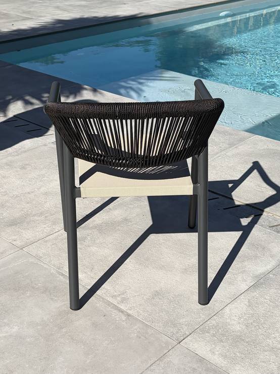 Dcb Garden - Ensemble repas de jardin en aluminium 8 places - Gris anthracite - HANOI - Image 9