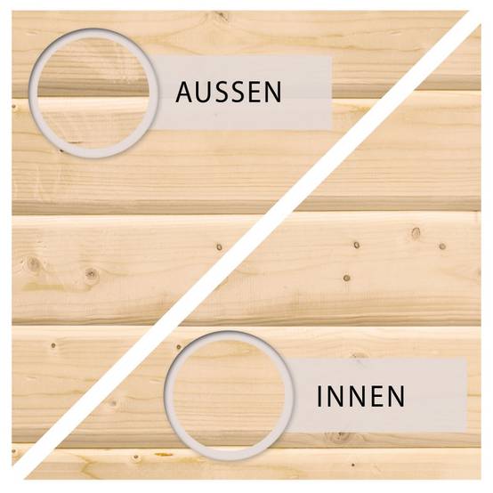 Abri de jardin en épicéa massif 3,46m² Stockach 2 avec double porte vitrée Karibu - Image 4