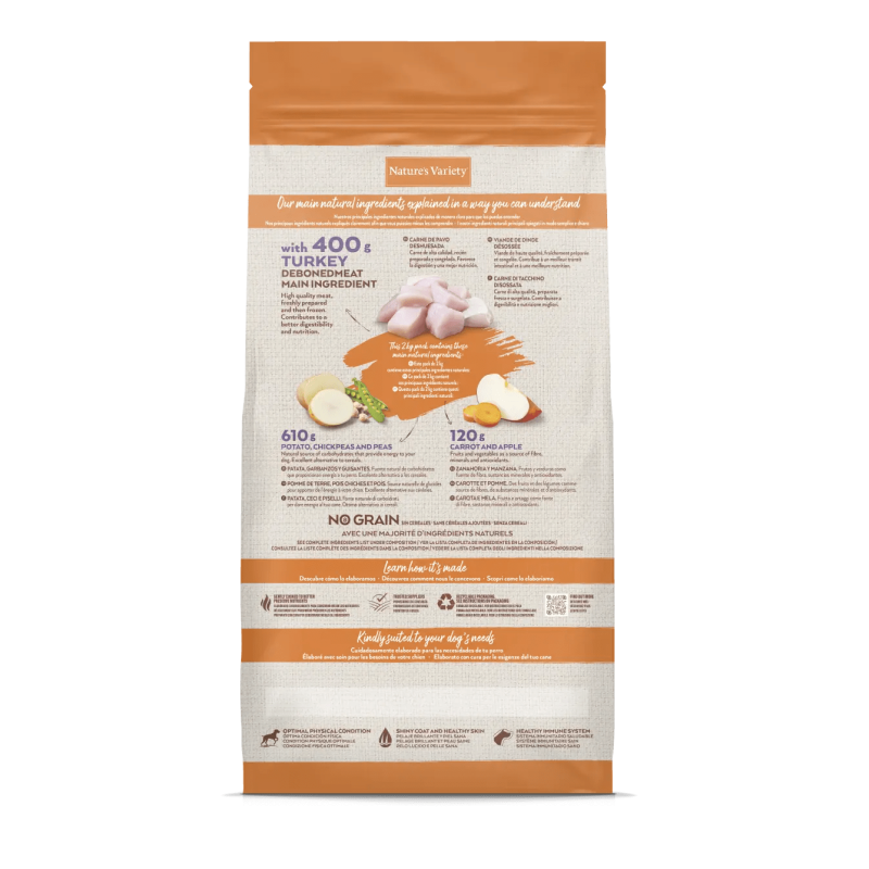 CROQUETTE CHIEN - ORIGINAL MEDIUM / MAX DINDE - NATURE'S VARIETY 10 kg - Image 2