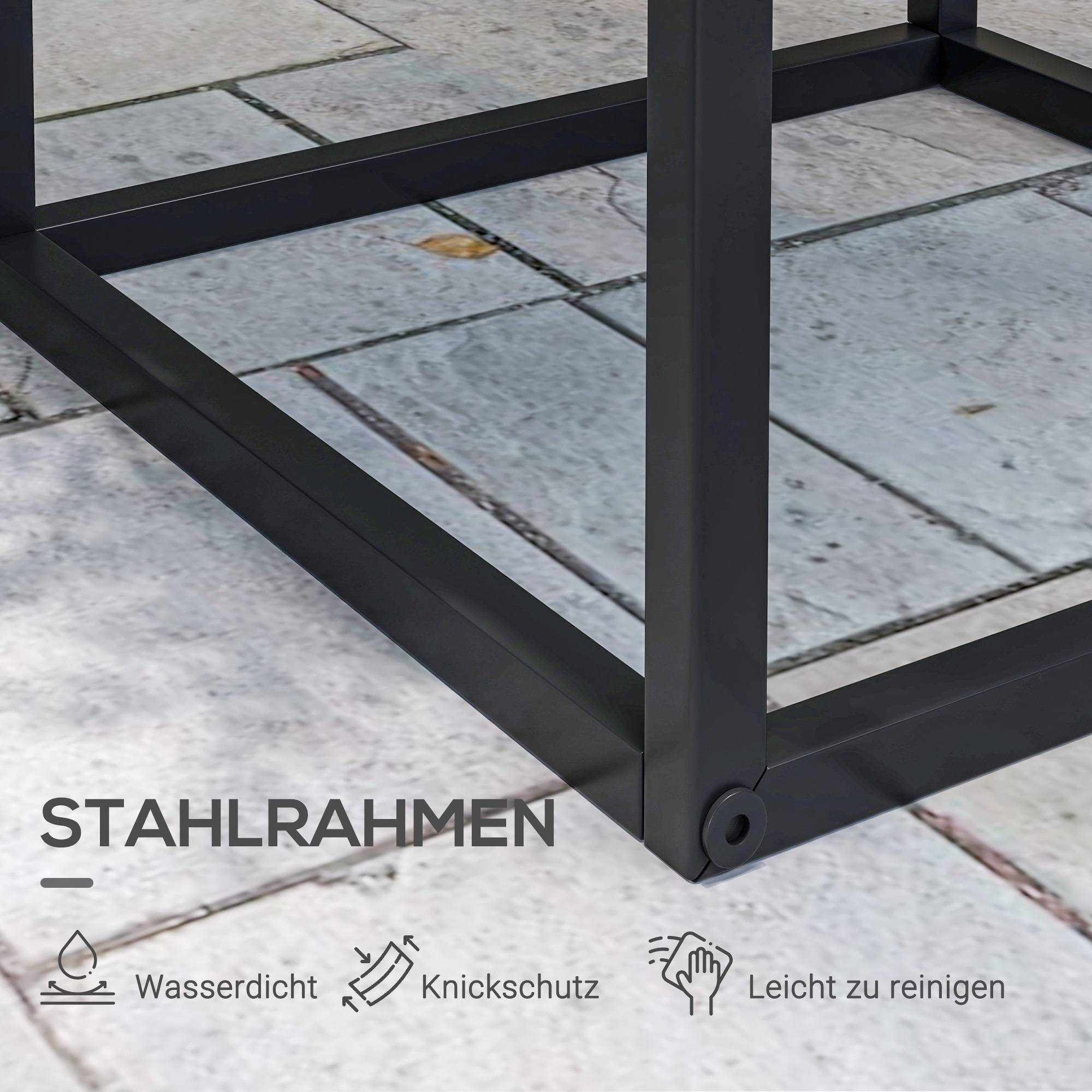 Support à fleurs lot de 2 design scandinave structure métal hauteur 58,5/65 cm noir support plantes intérieur extérieur - Image 7