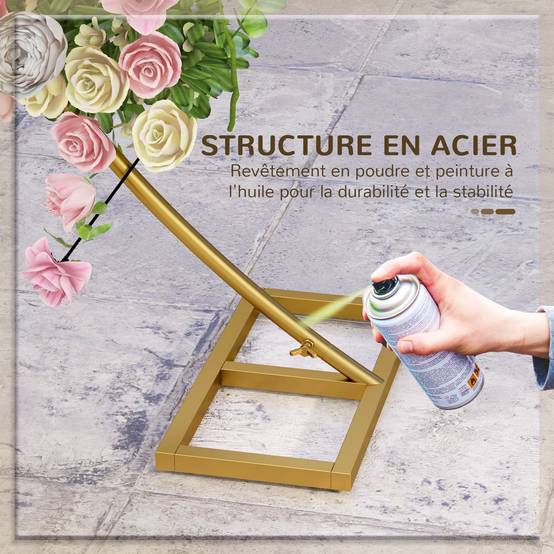 Arche de jardin acier doré 280 x 60 x 258 cm - PANGIVO - Image 7