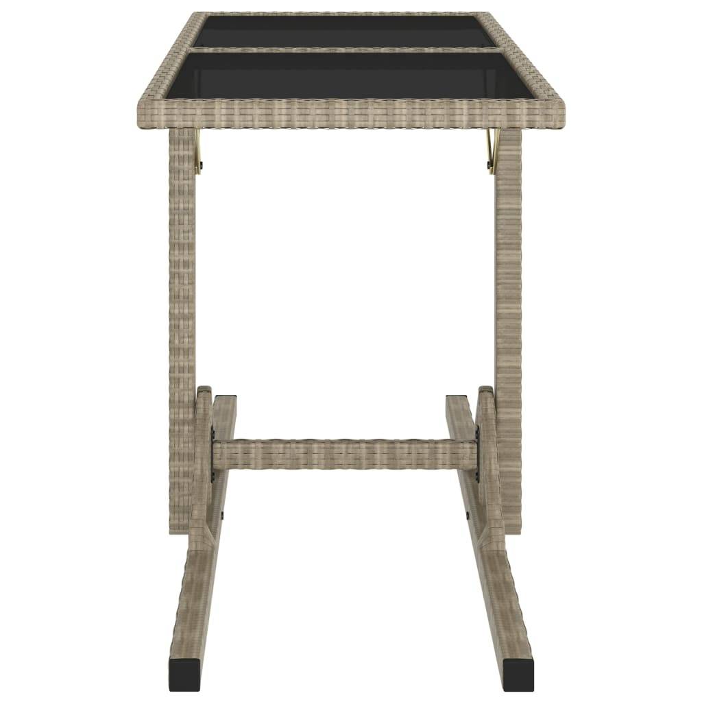 PANGIVO - Table de jardin Verre et Résine tressée Beige 110 x 53 x 72 cm - PANGIVO - Image 3