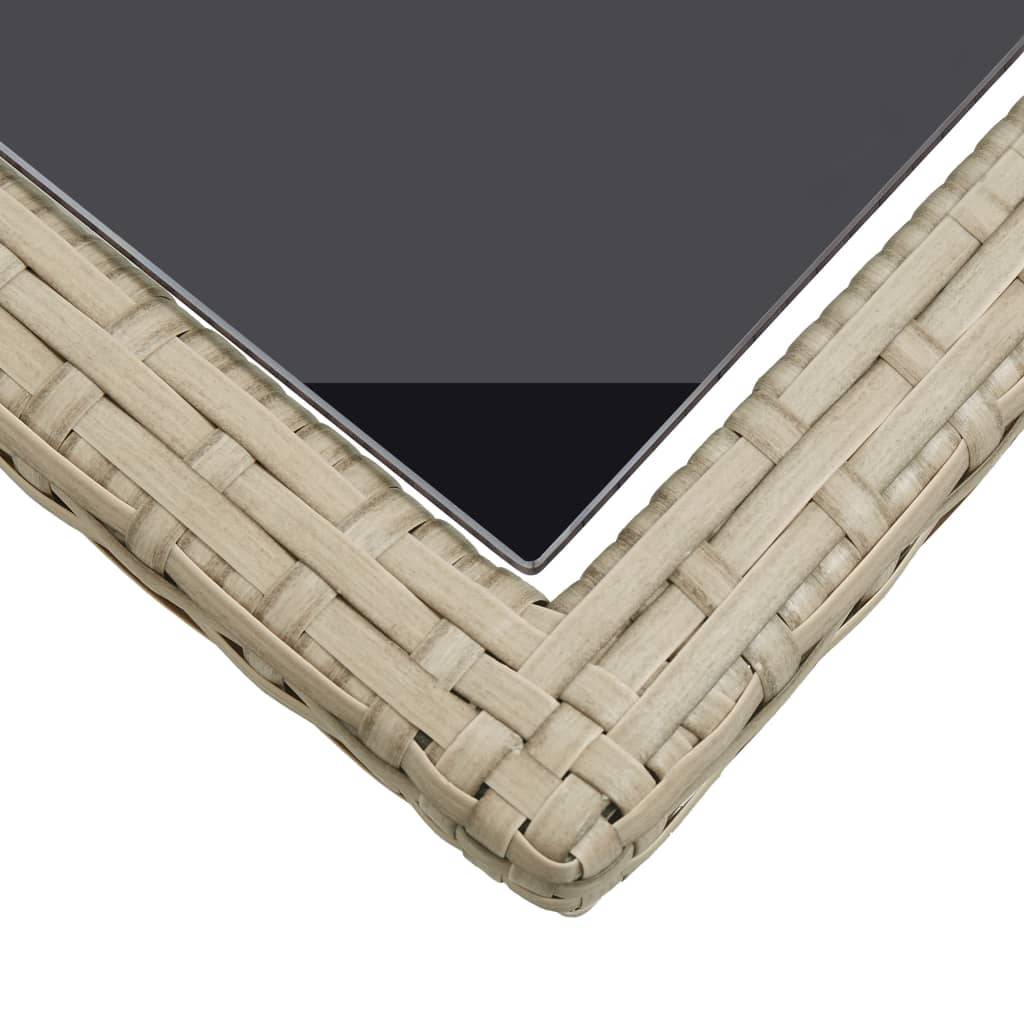 PANGIVO - Table de jardin Verre et Résine tressée Beige 110 x 53 x 72 cm - PANGIVO - Image 4