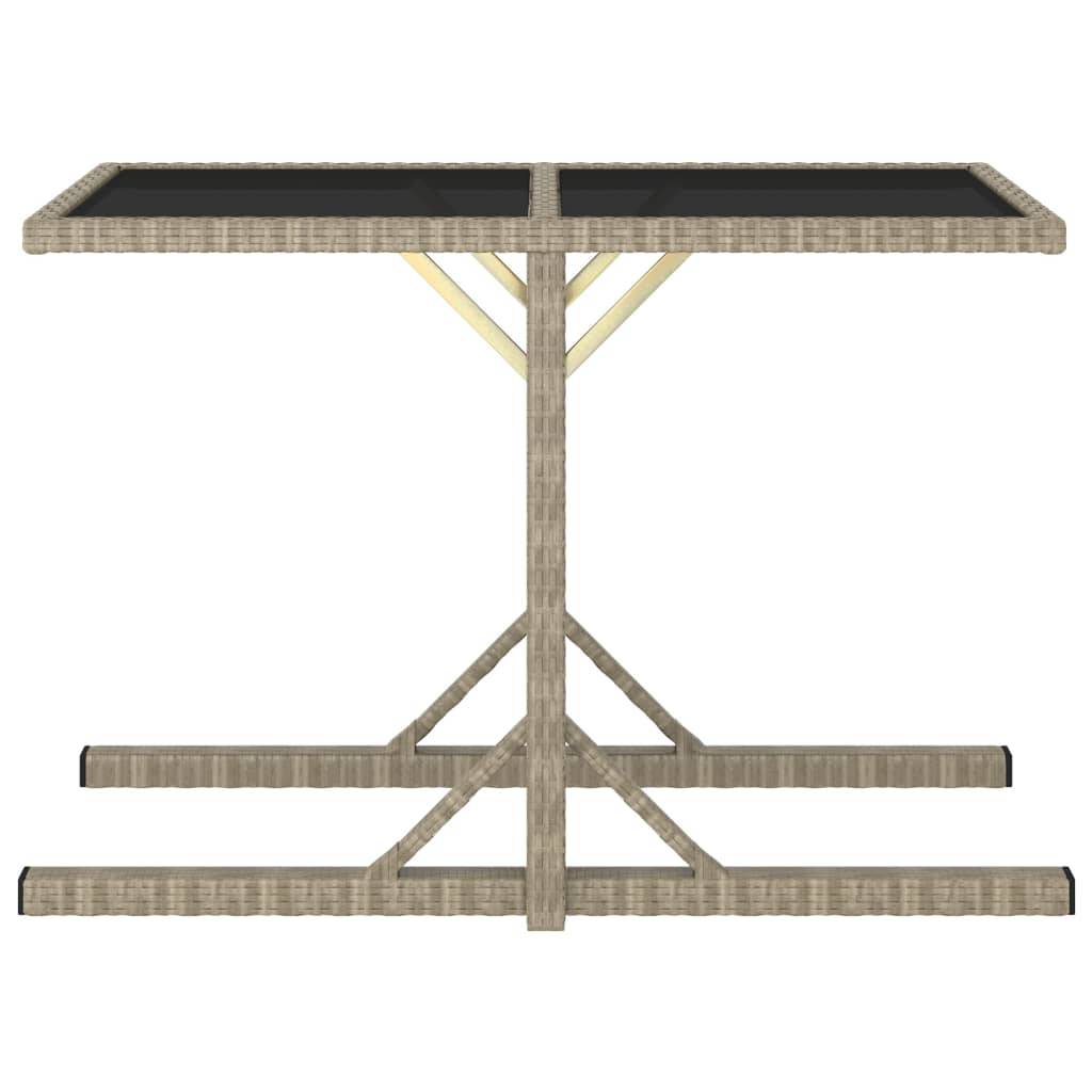PANGIVO - Table de jardin Verre et Résine tressée Beige 110 x 53 x 72 cm - PANGIVO - Image 2