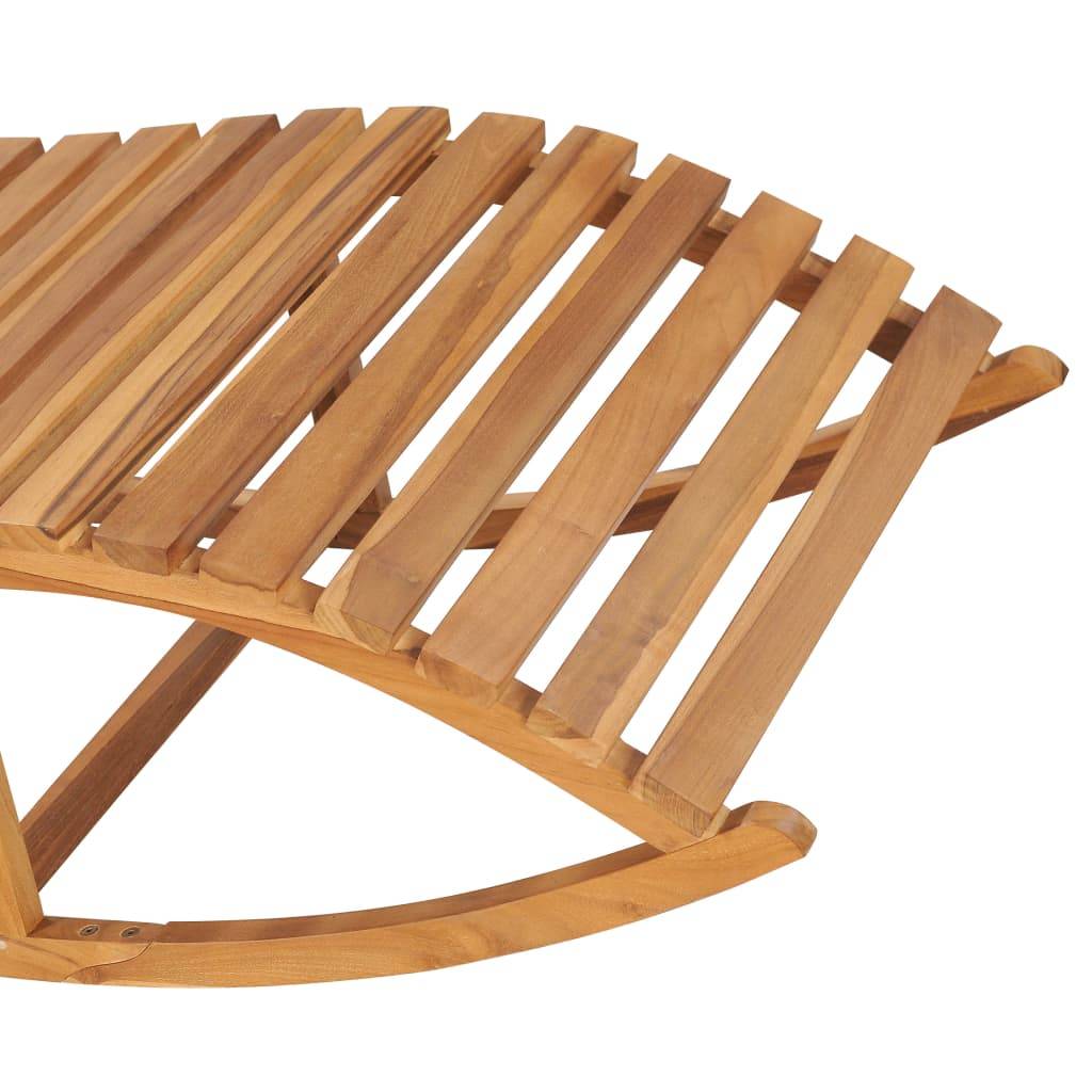 Helloshop26 - Transat chaise longue bain de soleil lit de jardin terrasse meuble d'extérieur 180 cm à bascule avec coussin bois de teck solide - Image 4