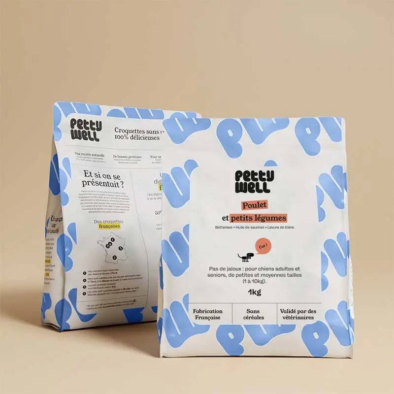 Petty Well - Croquettes Sans Céréales Poulet & Légumes pour Chien de Petite et Moyenne Taille - Image 1