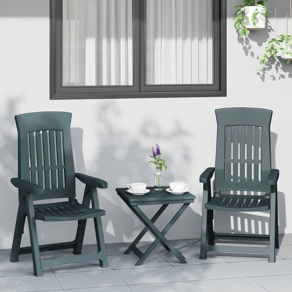 PANGIVO - Chaises inclinables de jardin vert PP 58 x 88 x 92 cm - PANGIVO