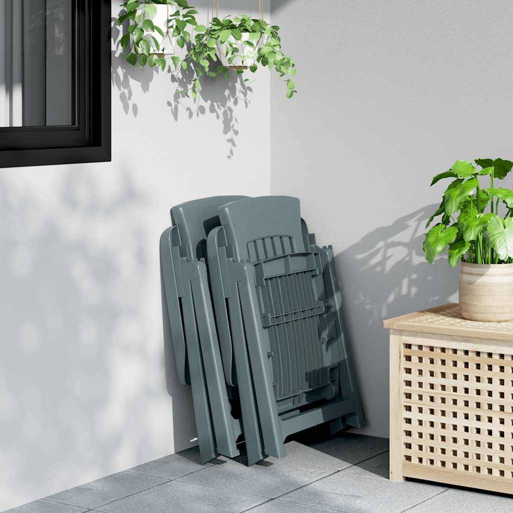 PANGIVO - Chaises inclinables de jardin vert PP 58 x 88 x 92 cm - PANGIVO - Image 3