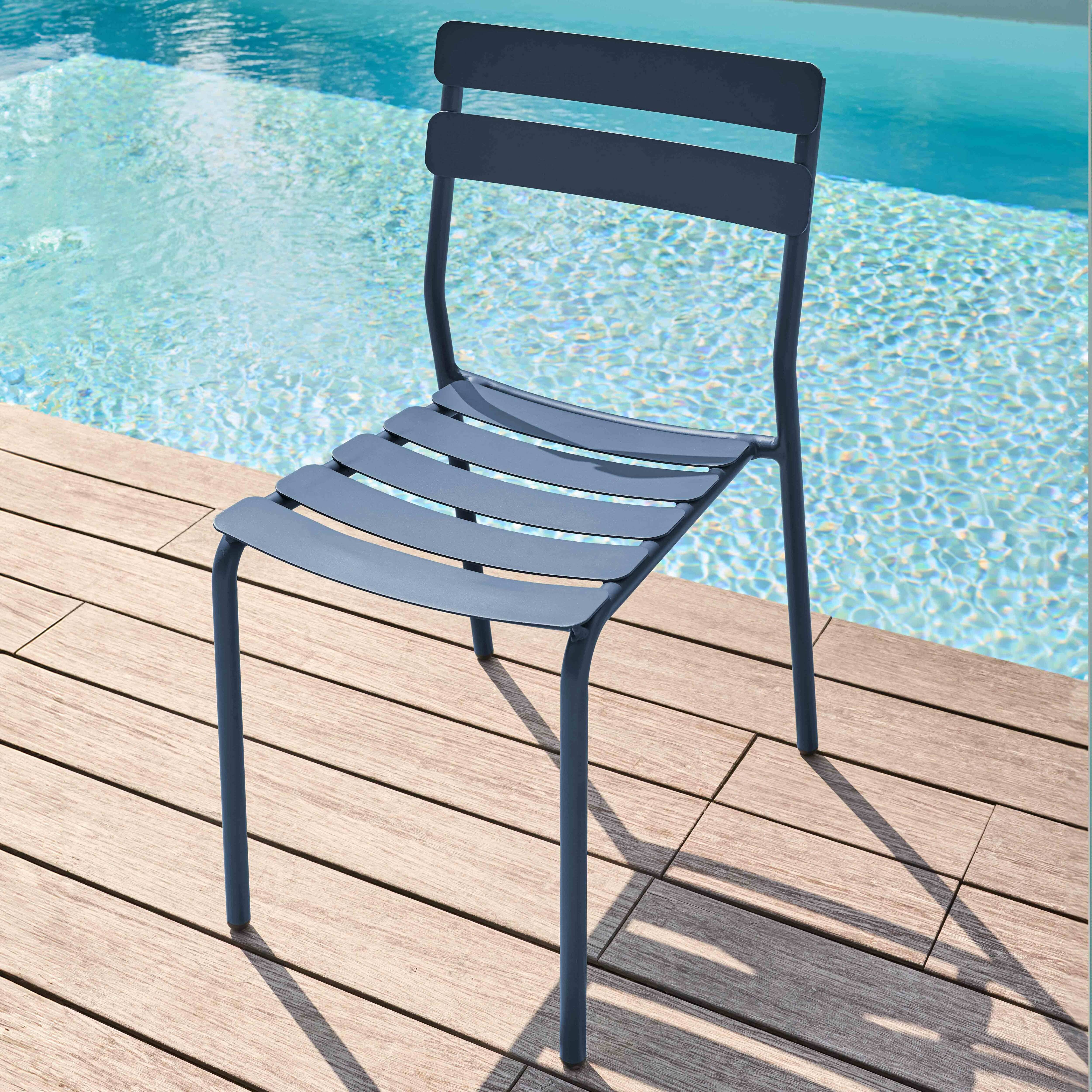 Oviala - Chaise de terrasse en aluminium bleu foncé Almada - Oviala - Image 2