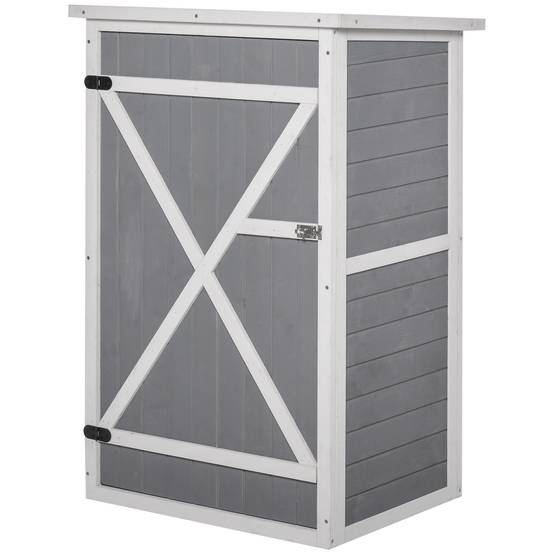 Armoire de Jardin Bois Sapin Rangement Outils Extérieur Toit Bitumé 2 Étagères Noir 75x56x115cm - ComfortXL Outdoor Living - Image 2