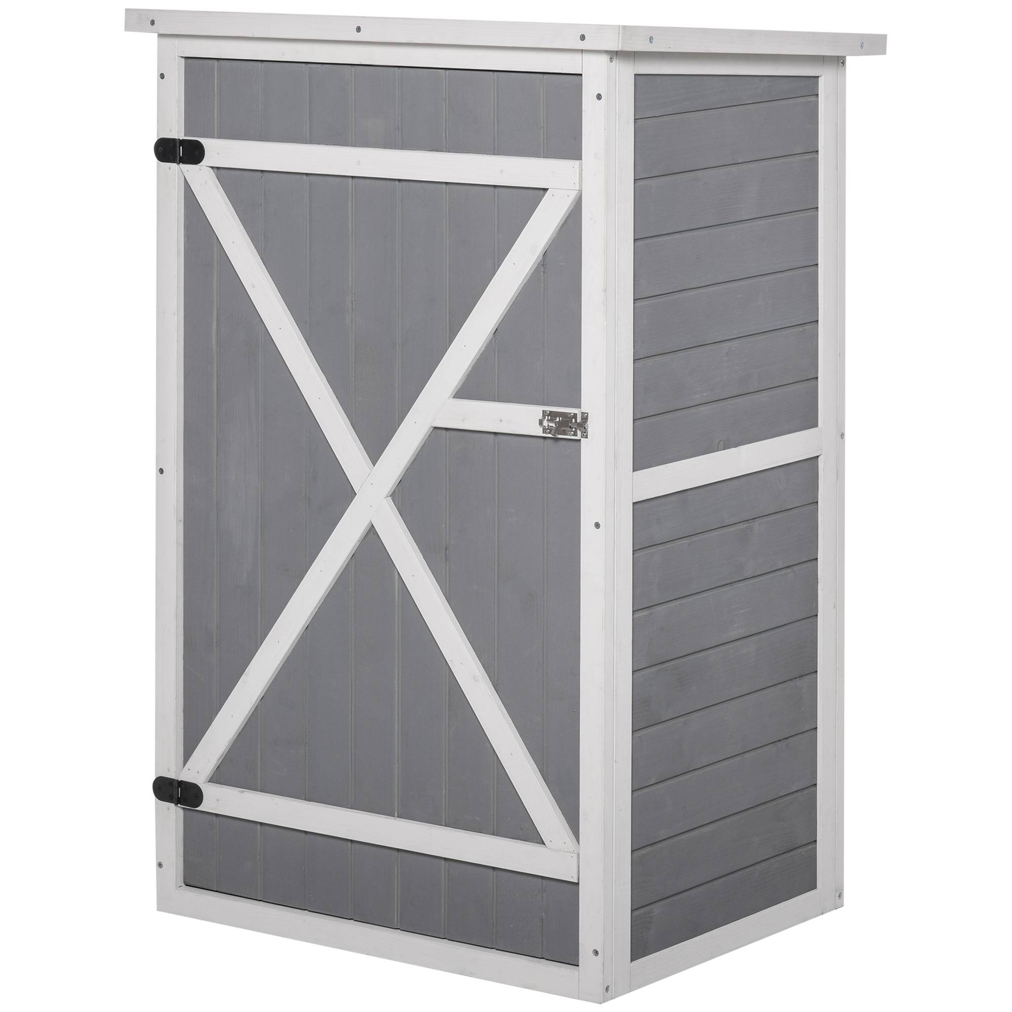 Armoire de Jardin Bois Sapin Rangement Outils Extérieur Toit Bitumé 2 Étagères Noir 75x56x115cm - ComfortXL Outdoor Living - Image 2