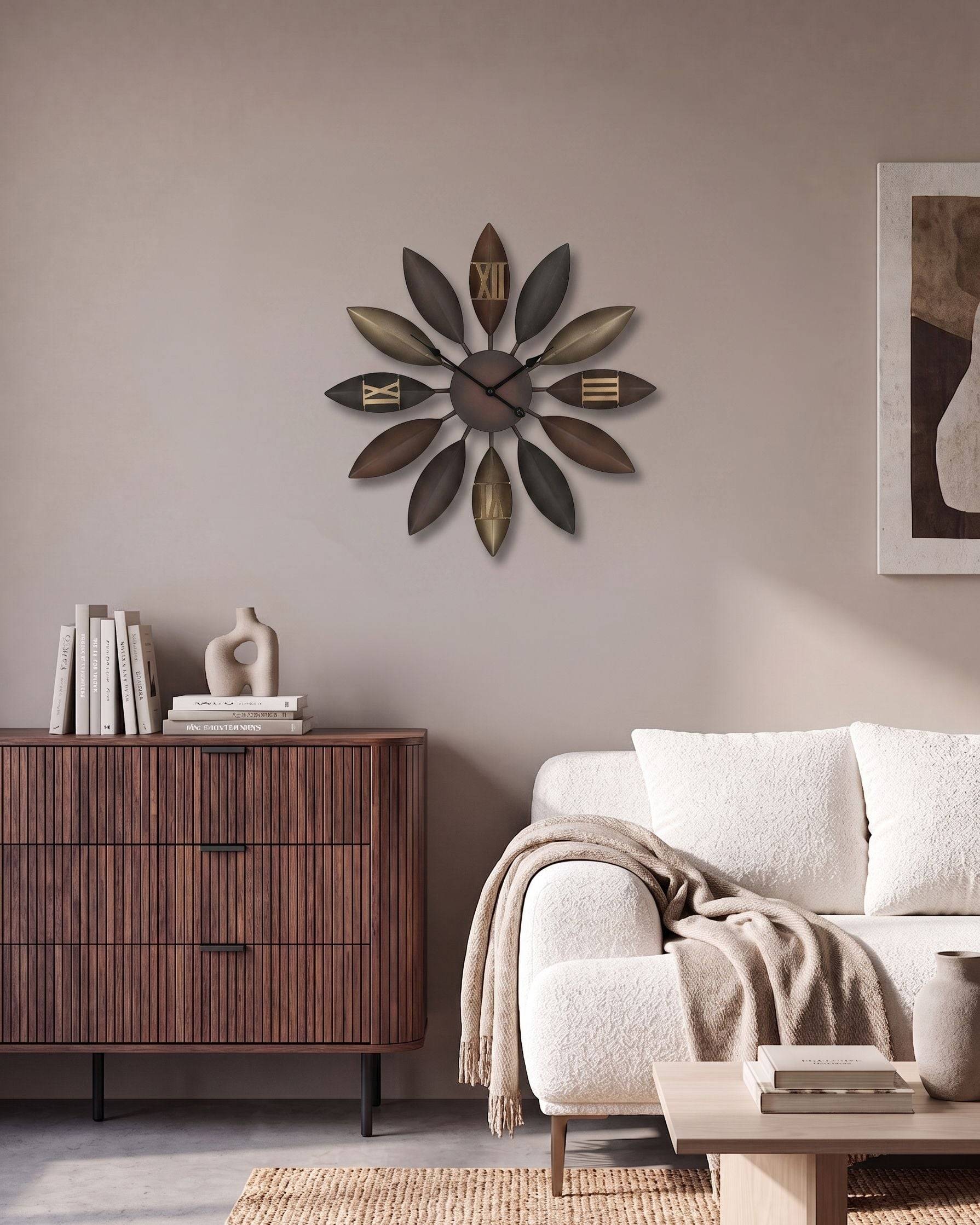 Beliani - Horloge murale Métal Marron BEINWIL - 55x6x55- Beliani - Image 1