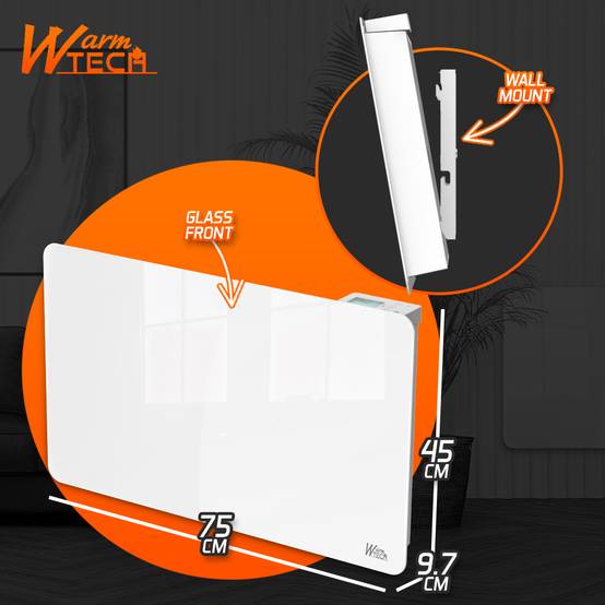 Radiateur inertie céramique avec façade en verre 1500 W - IP24 - NF - Fil pilote 6 ordres - Image 4