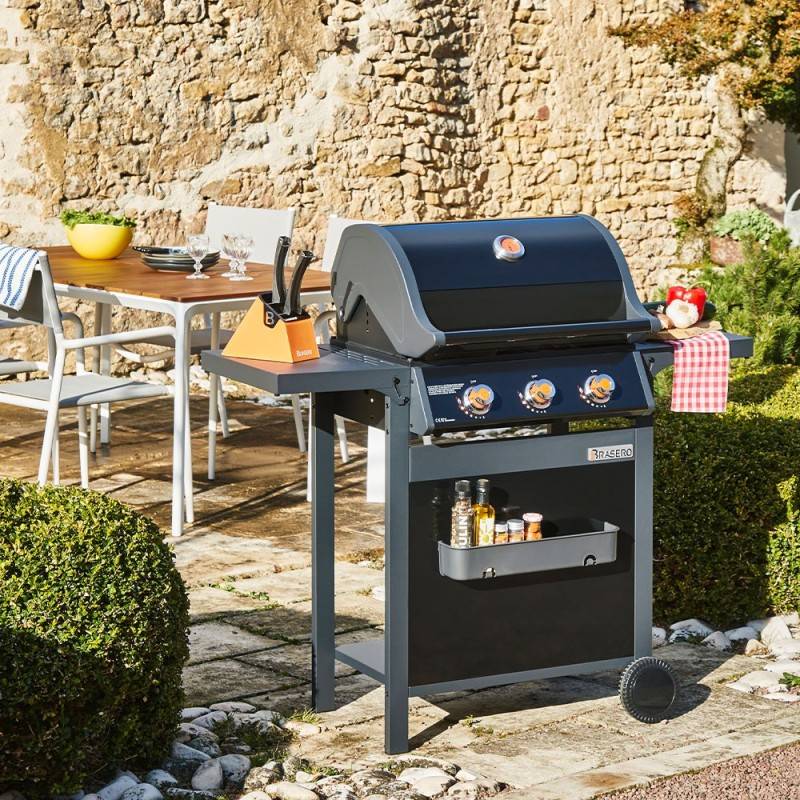 Brasero - Barbecue gaz Spring II – BRASERO BY FAVEX – 3 brûleurs 9,95 kW – Grille & plancha fonte – EASY CLEAN™ – Jusqu'à 10 convives - Image 9