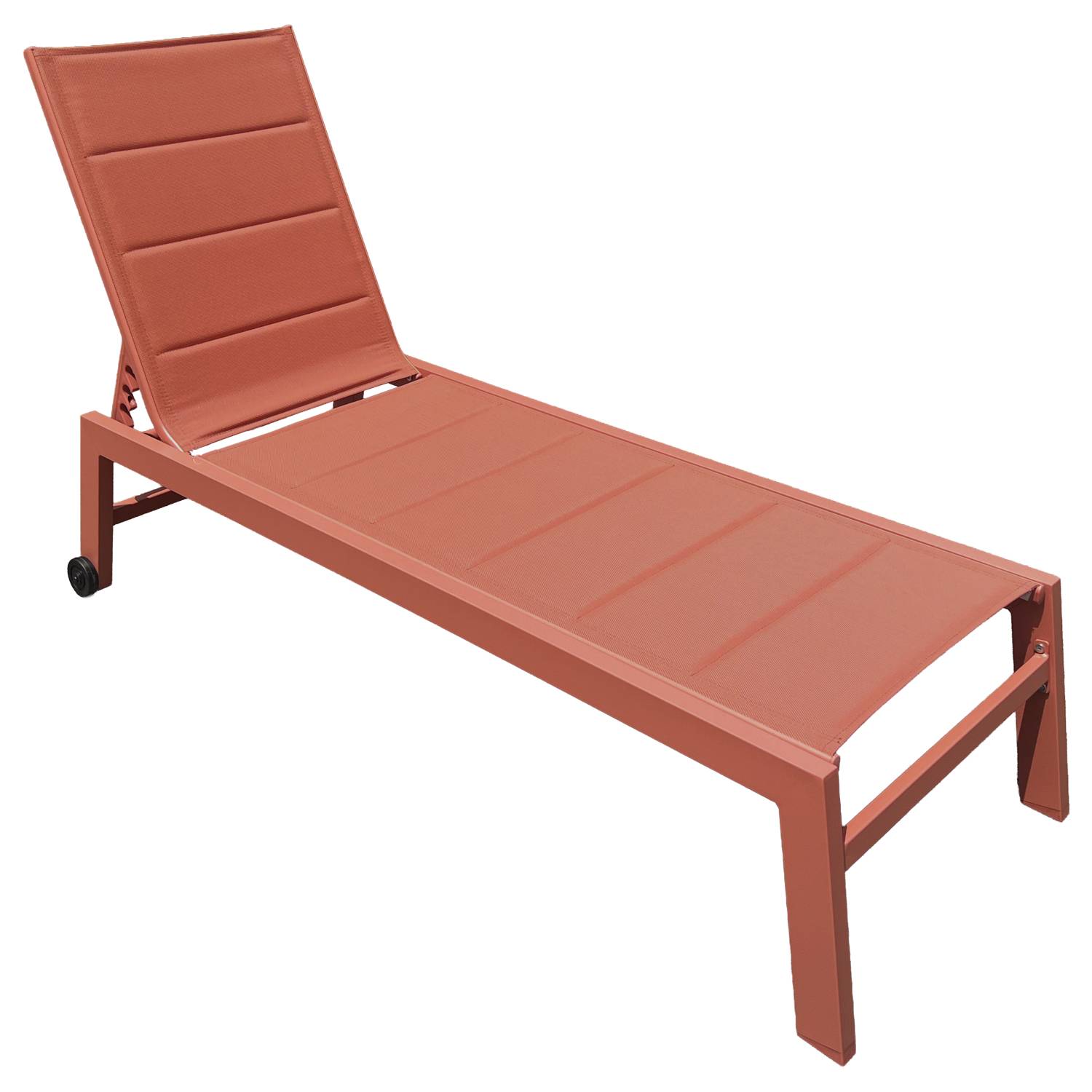 Happy Garden - Lot de 2 bains de soleil BARBADOS en textilène terracotta - aluminium terracotta - HAPPY GARDEN - Image 9