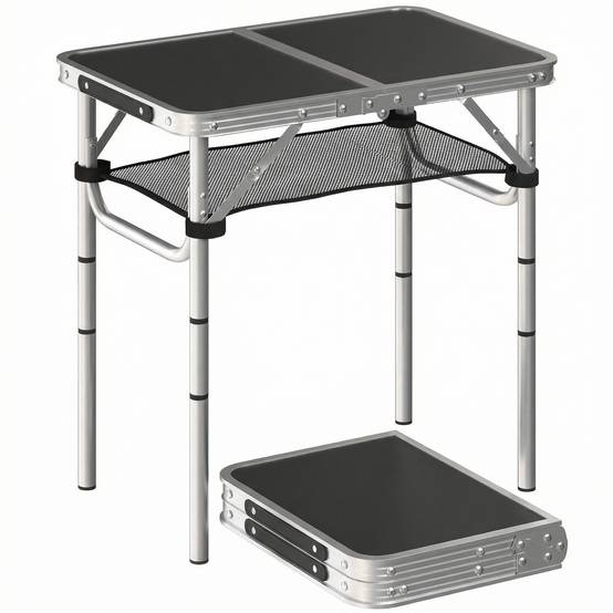 Table pliante aluminium blanc 60 x 40 x 60 cm - PANGIVO - Image 1