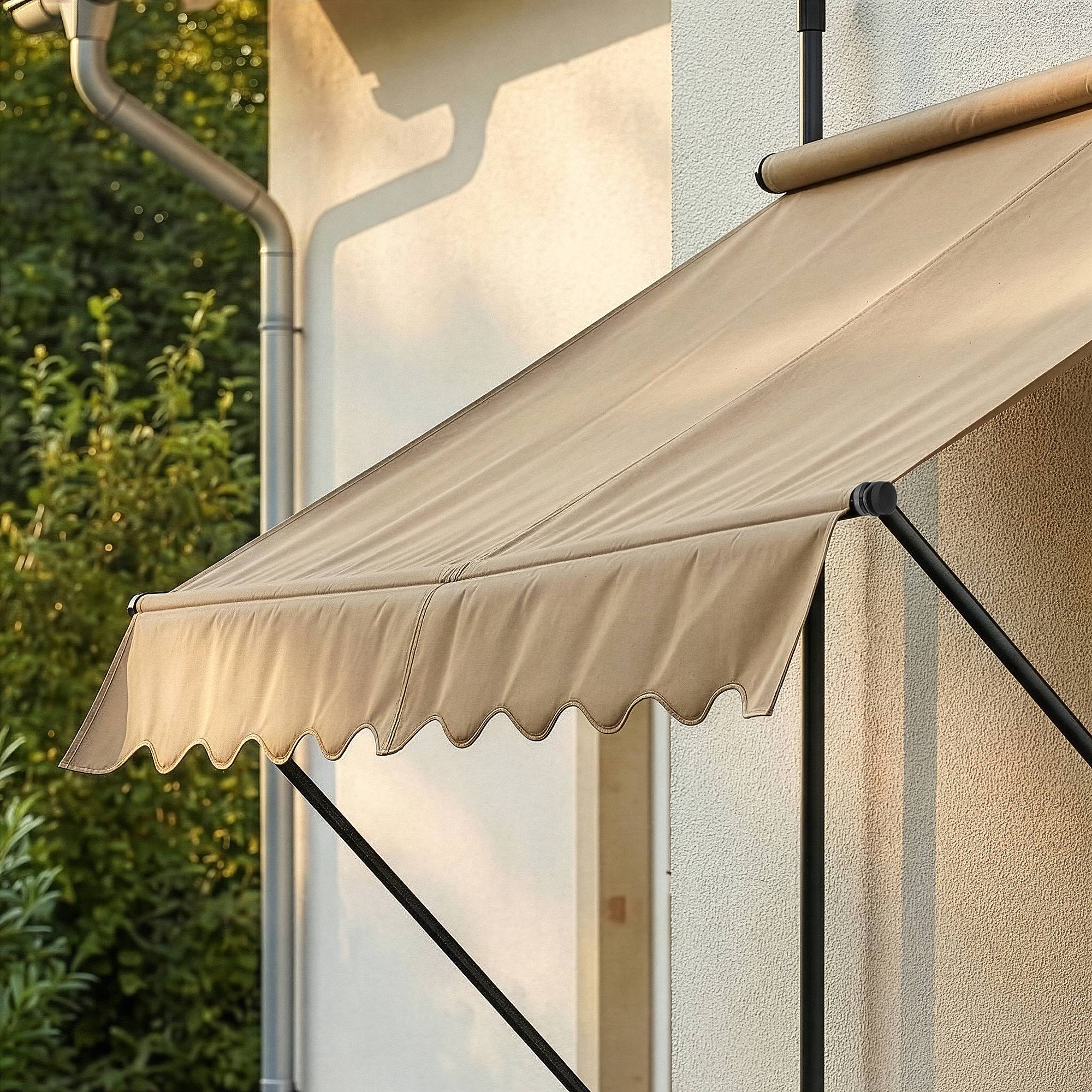 Pro.Tec - Store Banne Manuel Auvent Téléscopique 350 x 120 x 220-309 cm Sable  [pro.tec] - Image 5