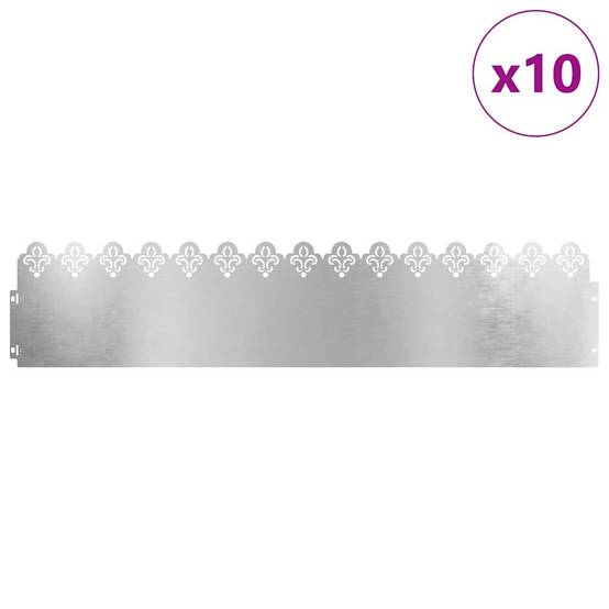 Séparation pelouse acier inox jardin aménagement paysager 103x22cm argent 10pcs - ComfortXL Outdoor Living - Image 3