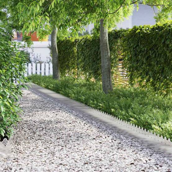 Séparation pelouse acier inox jardin aménagement paysager 103x22cm argent 10pcs - ComfortXL Outdoor Living - Image 1