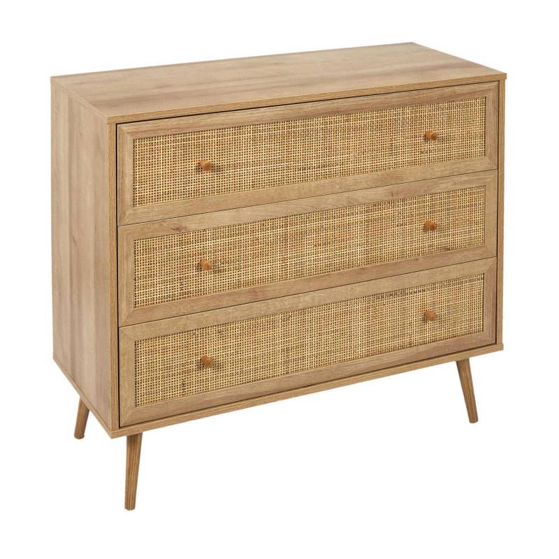 The Home Deco Factory - Commode 3 tiroirs rotin et bois Bali - Image 1