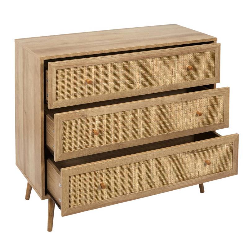 The Home Deco Factory - Commode 3 tiroirs rotin et bois Bali - Image 3