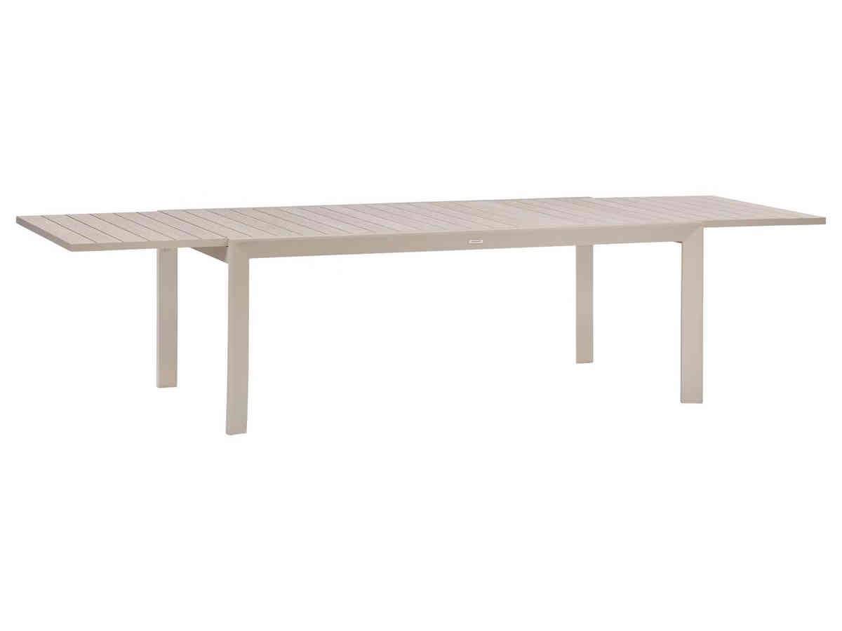 Hesperide - Table de jardin rectangulaire extensible en aluminium Evasion Lin/Argile 10/12 places + 12 fauteuils Piazza - Hespéride - Image 4