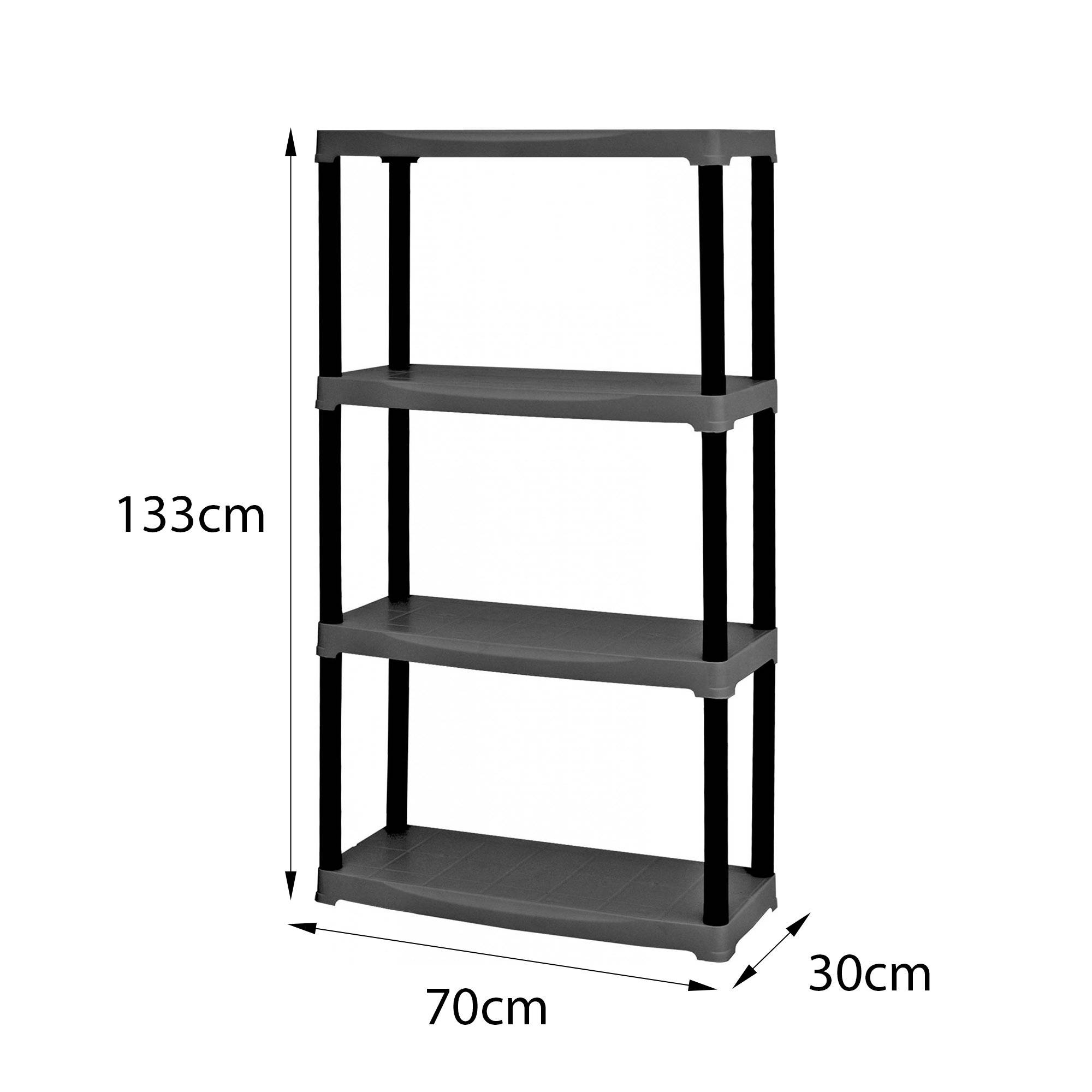 Dmora - Armoire d'extérieur Ostenda, Étagère extérieure, Armoire de balcon polyvalente, Armoire d'extérieur, Anthracite, 70x30h133 cm - Dmora - Image 3