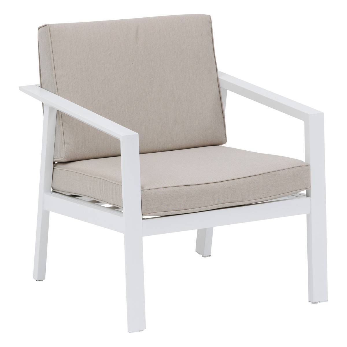 Hesperide - Fauteuil de salon de jardin "Pavane" blanc en aluminium traité époxy Hespéride - Image 1