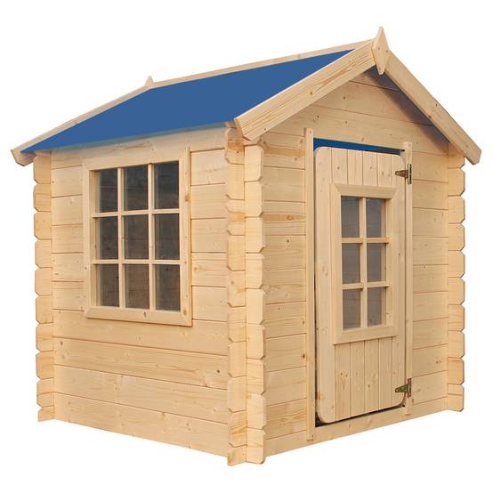 Timbela - Maison en bois pour enfants 111x114xH121 cm / 0.9 m² avec Toit bleu - Maison jardin enfant exterieur bois - 13 mm d’épaisseur - Timbela M570M-1 - Image 2