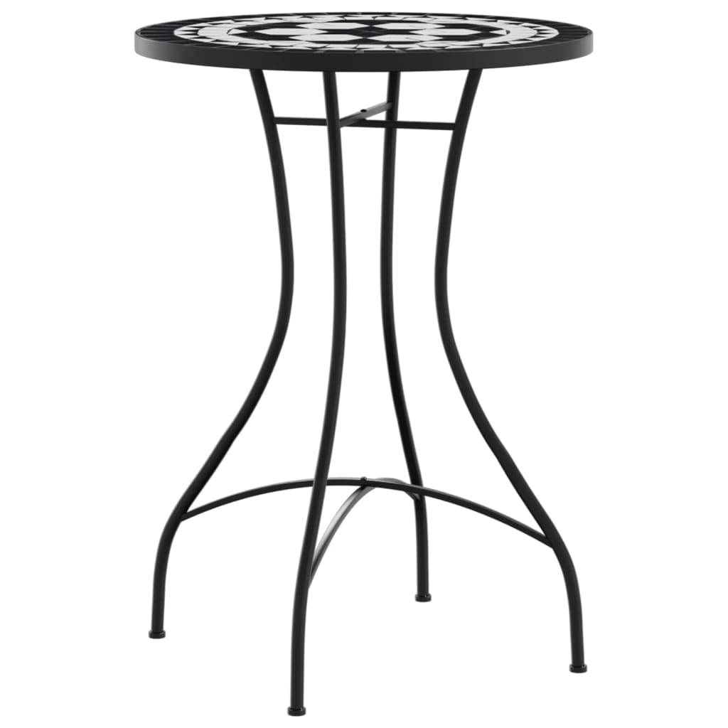 Maison Chic - Table de jardin - Table de bistro mosaïque noir et blanc Ø50x70 cm céramique HL908 - Image 4