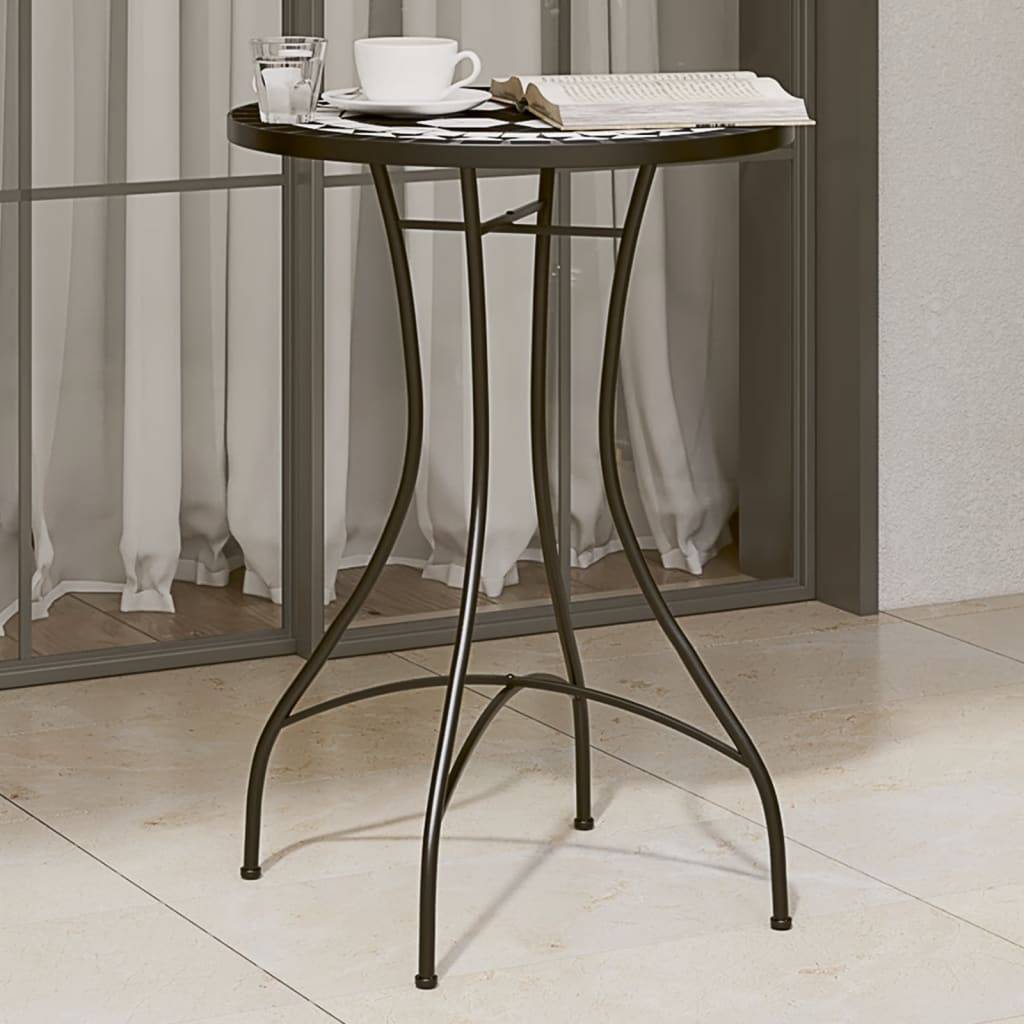 Maison Chic - Table de jardin - Table de bistro mosaïque noir et blanc Ø50x70 cm céramique HL908 - Image 2