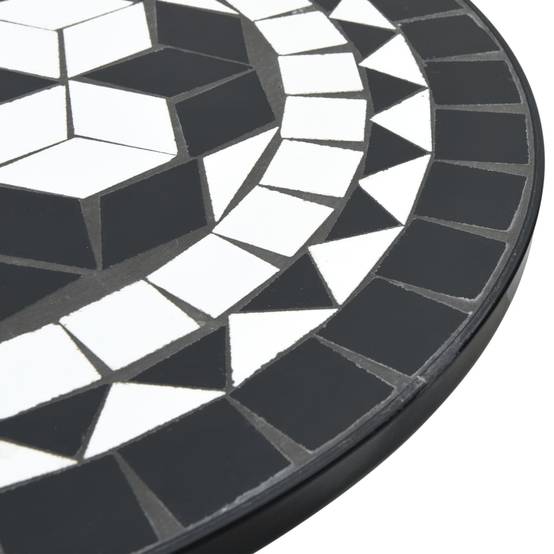 Maison Chic - Table de jardin - Table de bistro mosaïque noir et blanc Ø50x70 cm céramique HL908 - Image 7