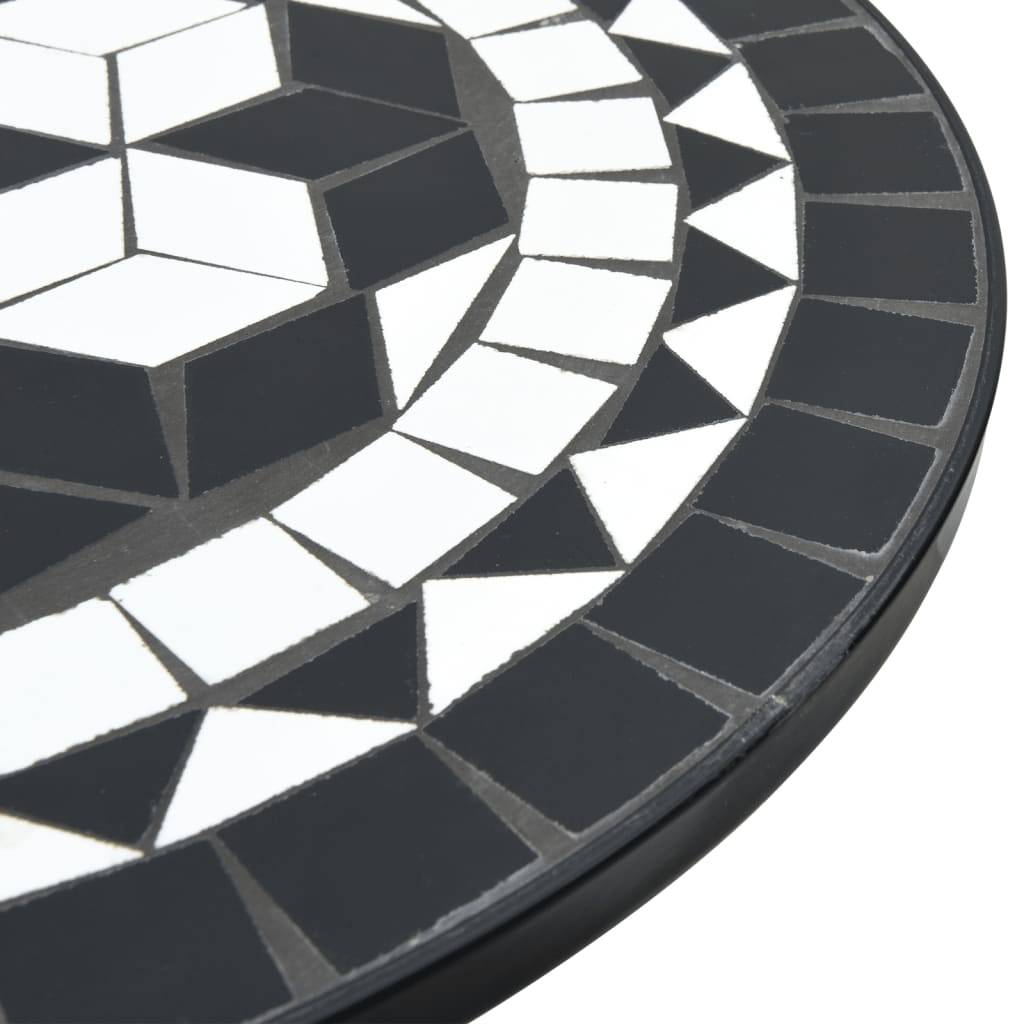 Maison Chic - Table de jardin - Table de bistro mosaïque noir et blanc Ø50x70 cm céramique HL908 - Image 7