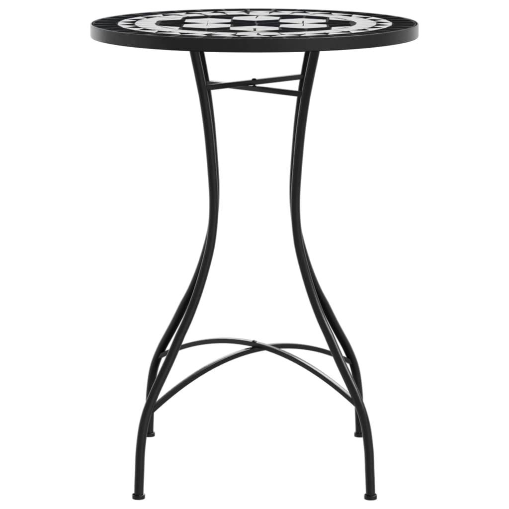 Maison Chic - Table de jardin - Table de bistro mosaïque noir et blanc Ø50x70 cm céramique HL908 - Image 5