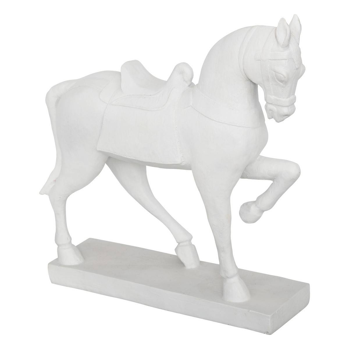 Objet décoratif Cheval Blanc en résine H 34 cm - Image 1
