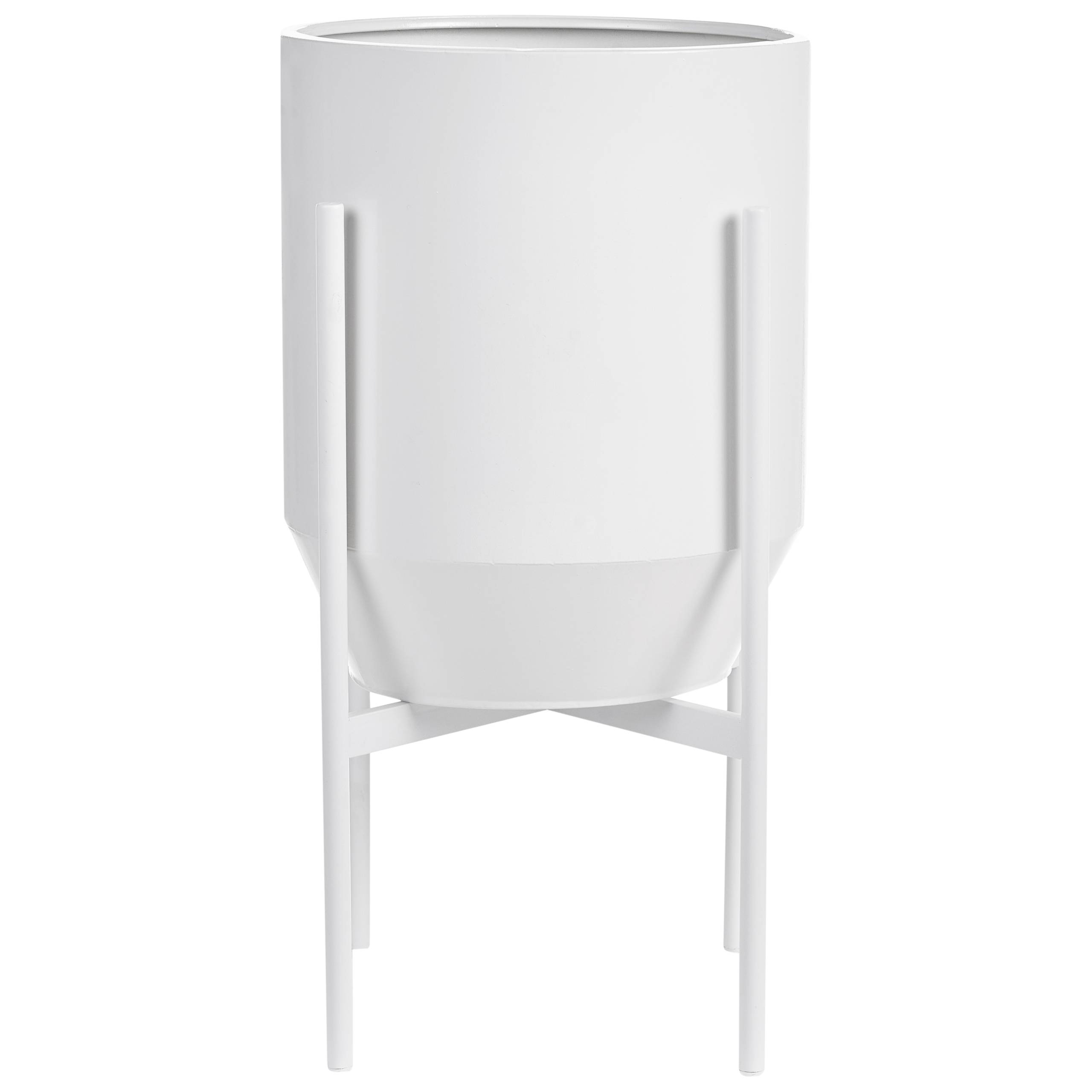 Cache-pot d'intérieur Métal Blanc HYBRIDUM - Beliani - Image 1