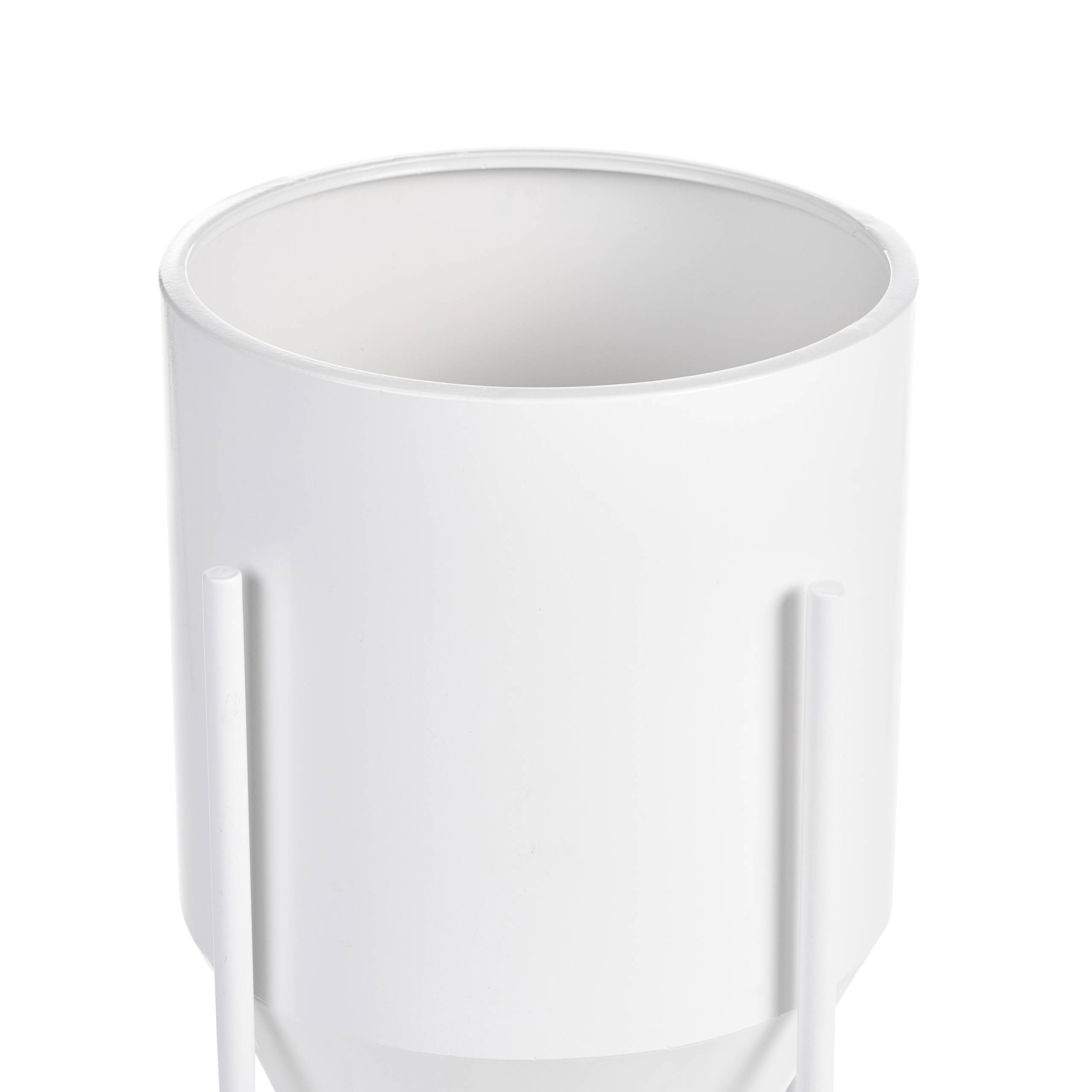 Cache-pot d'intérieur Métal Blanc HYBRIDUM - Beliani - Image 3