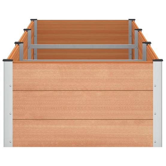 ComfortXL - Jardinière Surélevée WPC Aluminium Culture Légumes Fleurs 300x100x54cm Marron - ComfortXL Outdoor Living - Image 4