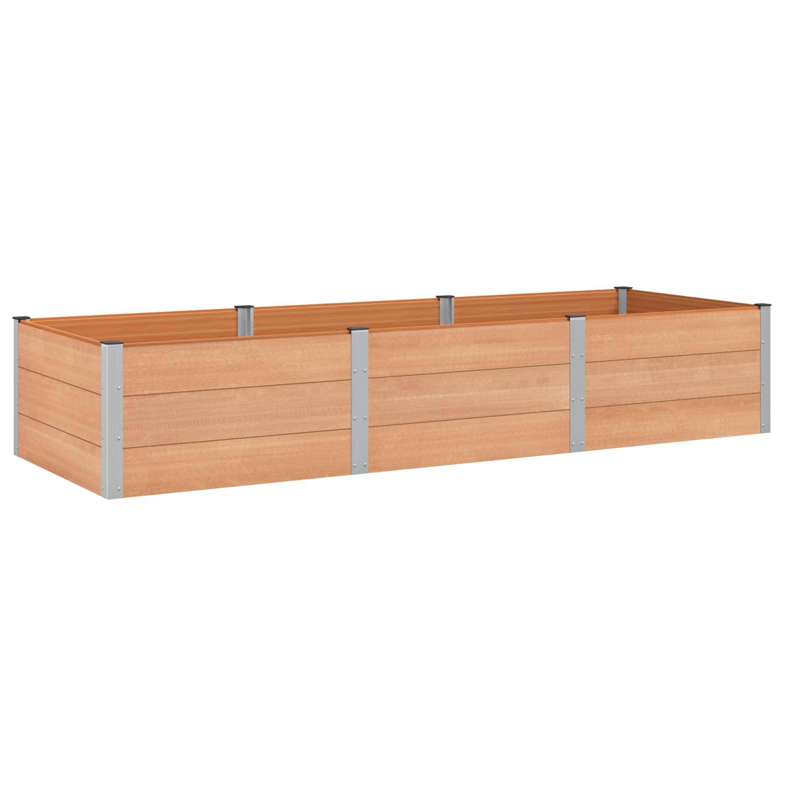 ComfortXL - Jardinière Surélevée WPC Aluminium Culture Légumes Fleurs 300x100x54cm Marron - ComfortXL Outdoor Living - Image 2