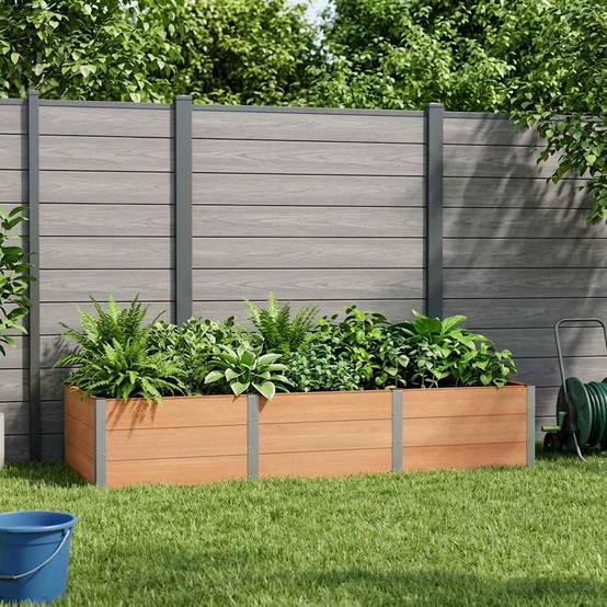 ComfortXL - Jardinière Surélevée WPC Aluminium Culture Légumes Fleurs 300x100x54cm Marron - ComfortXL Outdoor Living - Image 1