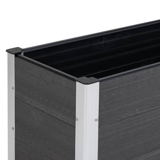 Bac surélevé aluminium, châssis froid, jardin, sans fond, 100x50x55,5 cm, gris - Image 10