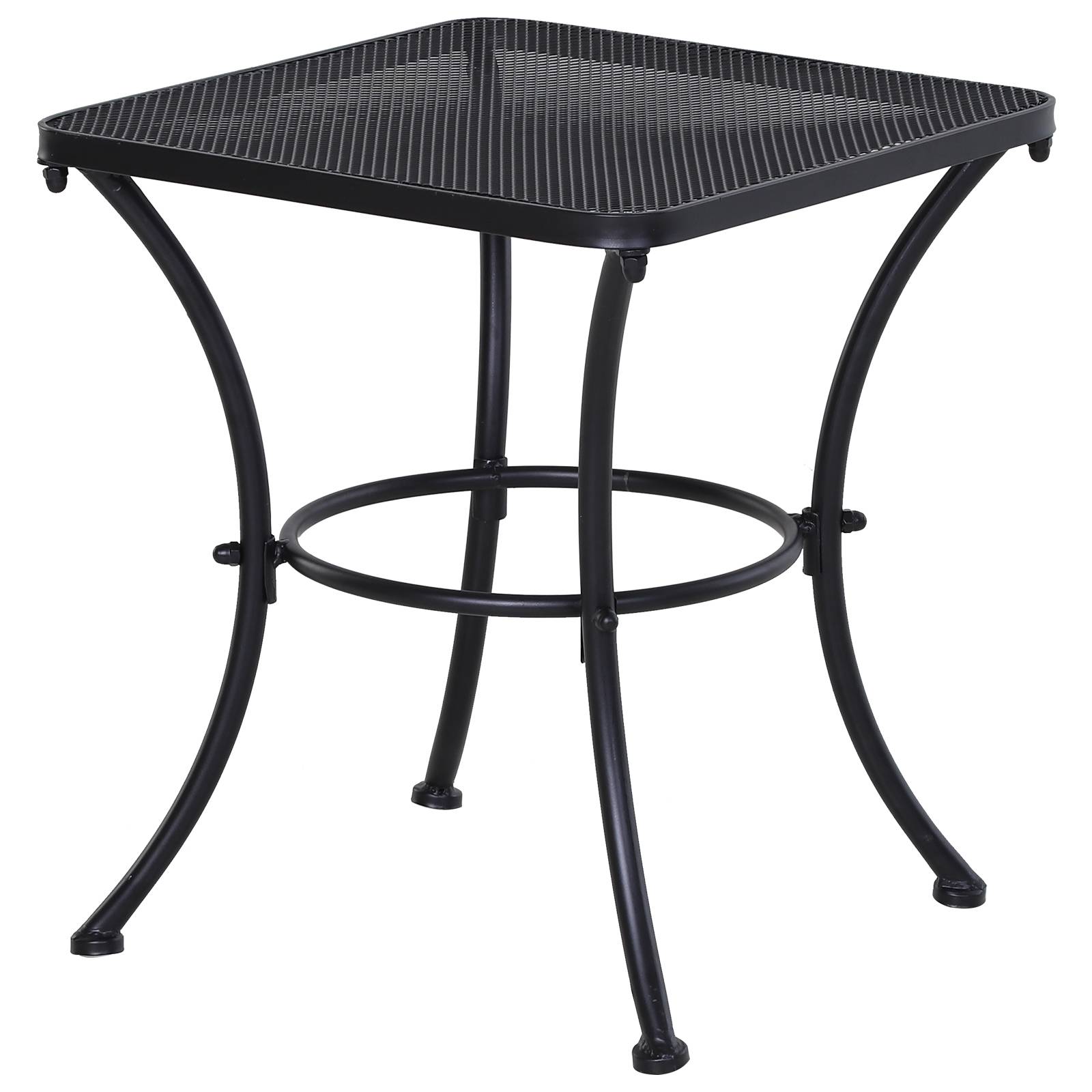 Table d'appoint jardin 45 x 45 x 50 cm en métal noir style maille - Image 2