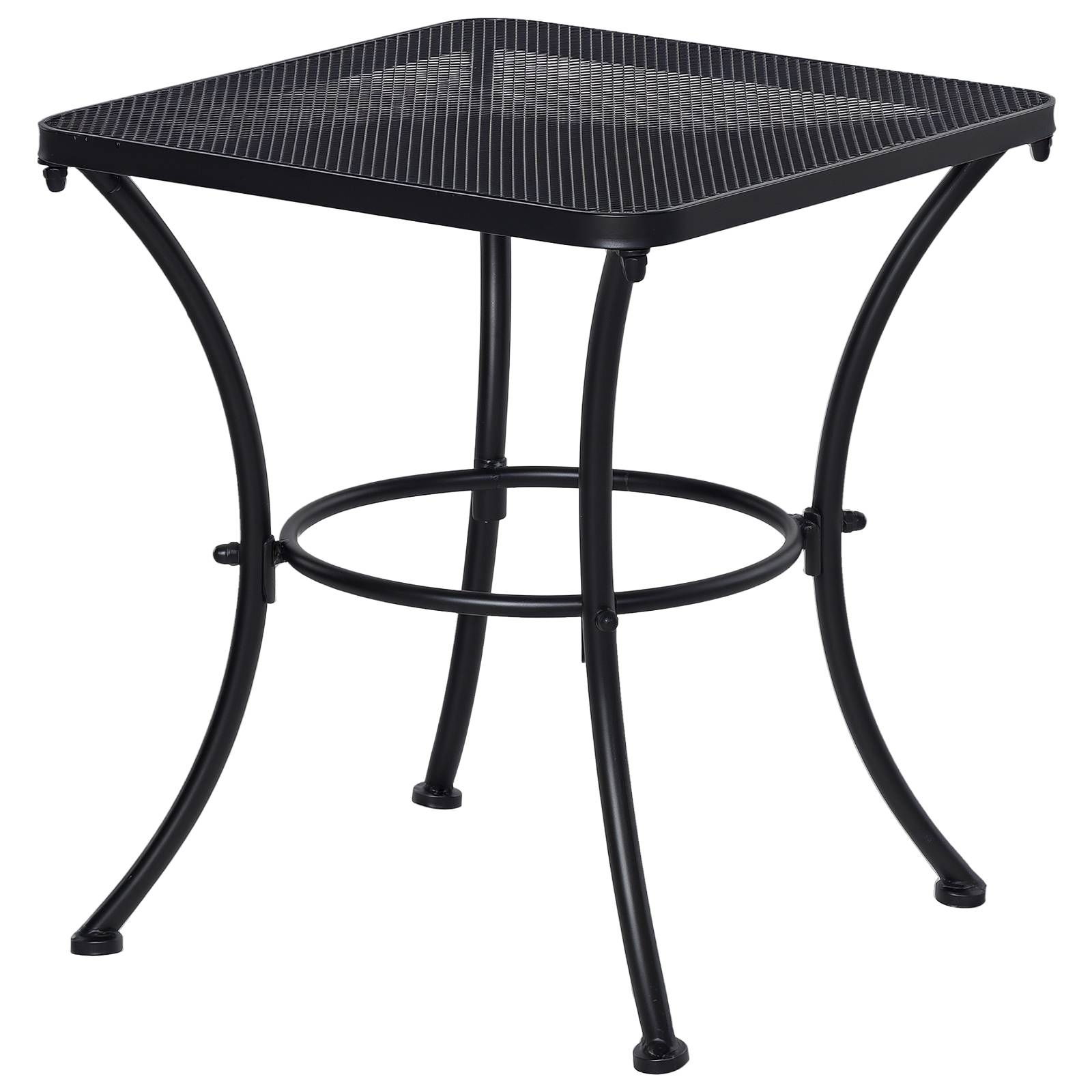 Table d'appoint jardin 45 x 45 x 50 cm en métal noir style maille - Image 1