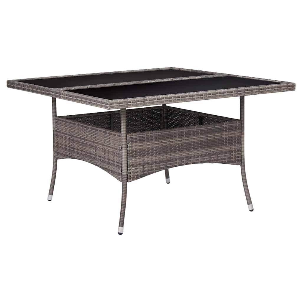 PANGIVO - Table à manger d'extérieur Résine tressée et Verre Gris 120 x 120 x 75 cm - PANGIVO - Image 1