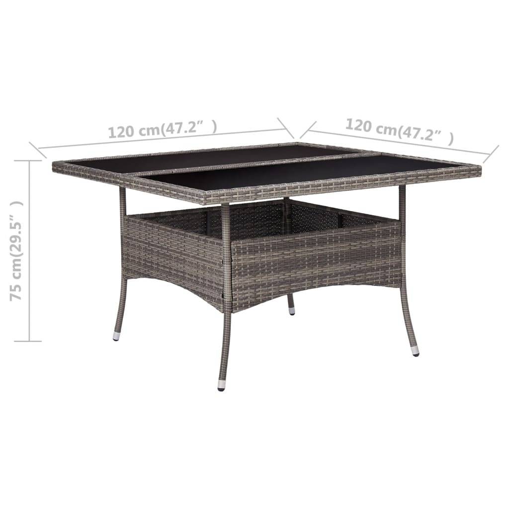PANGIVO - Table à manger d'extérieur Résine tressée et Verre Gris 120 x 120 x 75 cm - PANGIVO - Image 4