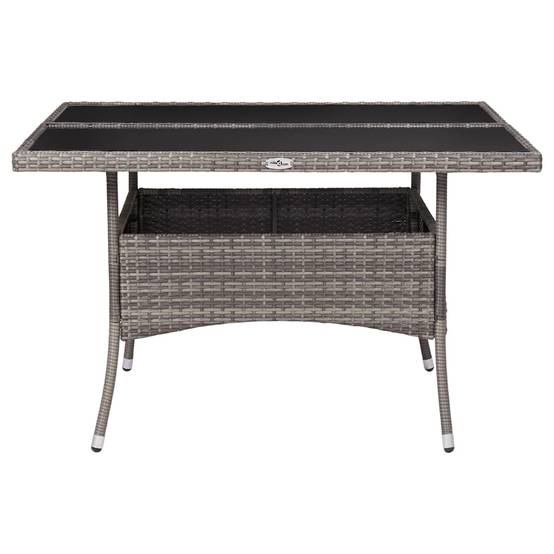 PANGIVO - Table à manger d'extérieur Résine tressée et Verre Gris 120 x 120 x 75 cm - PANGIVO - Image 2