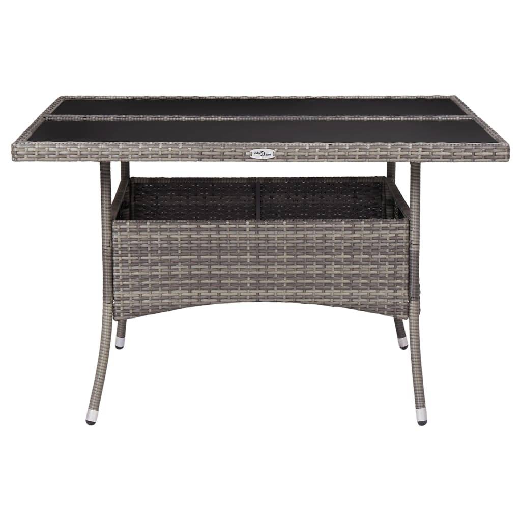 PANGIVO - Table à manger d'extérieur Résine tressée et Verre Gris 120 x 120 x 75 cm - PANGIVO - Image 2