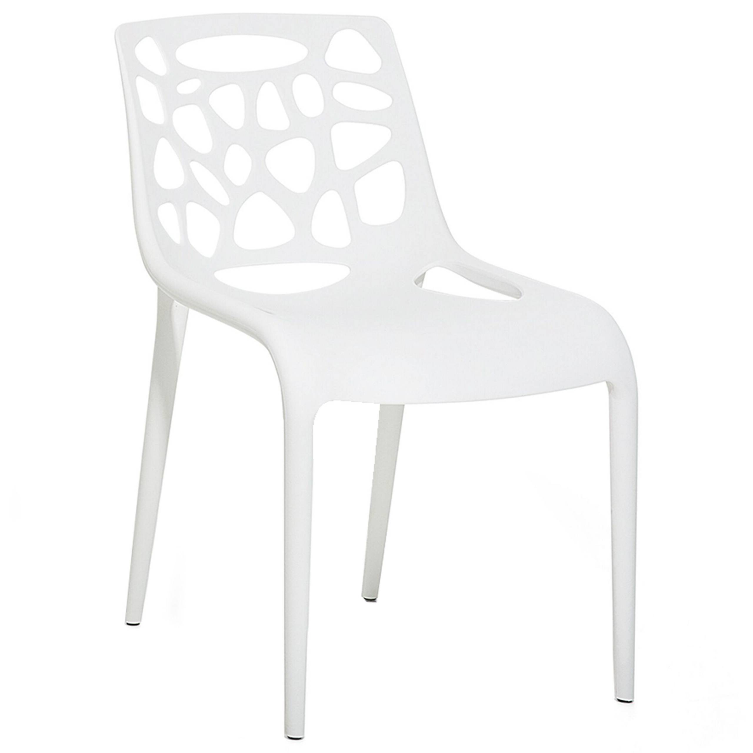 Beliani - Chaise d'Intérieur et d'Extérieur en Plastique Blanc Empilable et Résistante pour Salon Salle à Manger ou Jardin au Style Moderne Beliani - Image 1