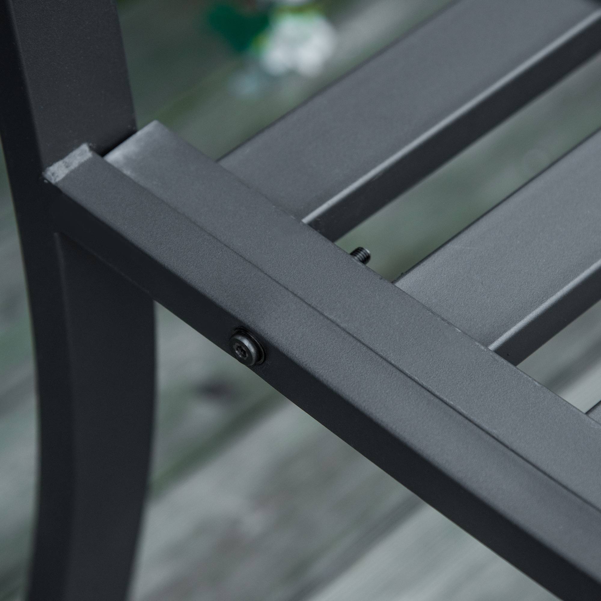 ComfortXL - Banc de jardin acier et fonte 128 cm noir 2 places dossier décoratif accoudoirs - ComfortXL Outdoor Living - Image 10